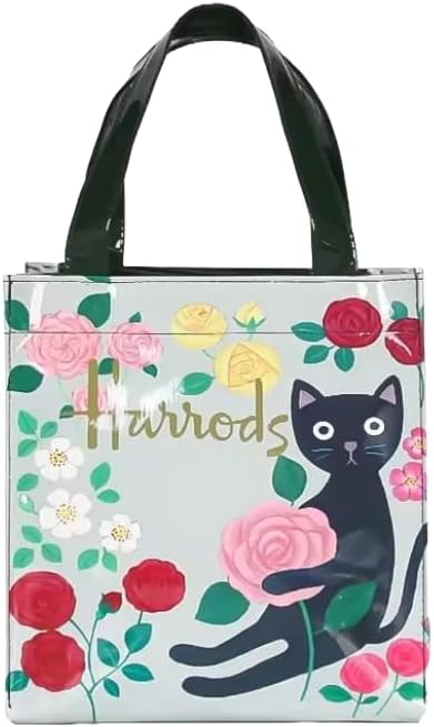 Harrods Cute Cat Flowers Vintage Style Eco-friendly Unisex Shopping Bag Quite Rare