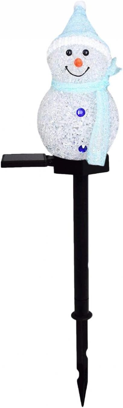Sbyhbhyds Solar Christmas Snowman Outdoor Garden LED Lights Decorations, Waterproof Solar Powered Xmas Pathway Lights,Cemetery Grave Decor,Festival Ornament Stakes for Patio Lawn Yard Cemetery