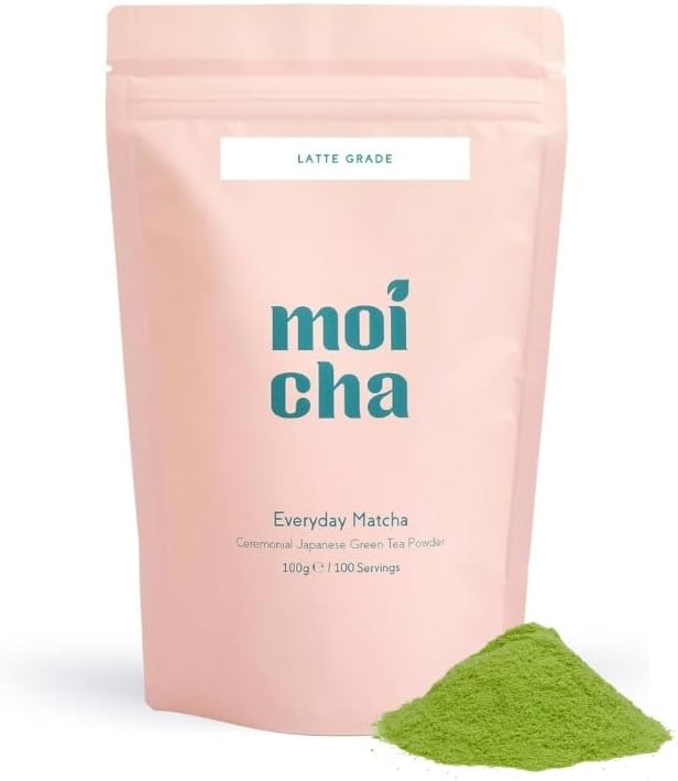 Everyday Matcha Green Tea Powder 100g by Moicha - Latte Grade Japanese Green Tea from Uji Japan - Enjoy in Matcha Latte, Smoothies, Baking