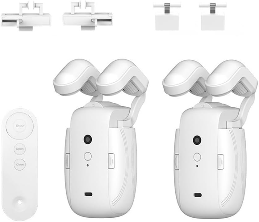 Gdfnmogo Smart Electric Curtain Motor 3 In 1, Remote Controlled For Roman TU Rails, 4000MAh Battery, Lightweight Home Decor, Electric Curtain Opener(2pcs)