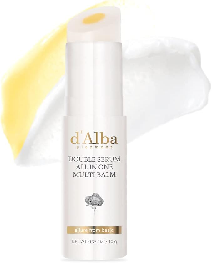 d'Alba Italian White Truffle Double Serum All-in-one Multi Balm, Vegan Skincare, 3-in-1 Treatment for Moisture & Fine Lines Fading in Dry and Sensitive Skin, Glowy Finish Serum Stick, Korean skincare