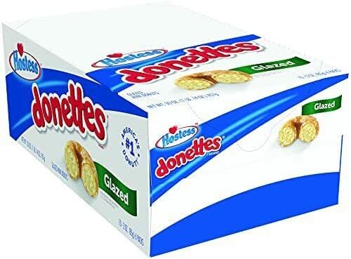 Hostess Donettes Single Serve Glazed Mini Donuts | 6-Count 4 oz./ Pack | 10 packs/box - 60 Donuts In Total - Amarica's No1 Donut