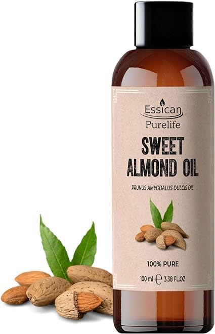 Essican Purelife Sweet Almond Oil for Hair, Pure Skin, Carrier Oil, Essential Oils Mixing, Ears, Face, Hair - 100ml