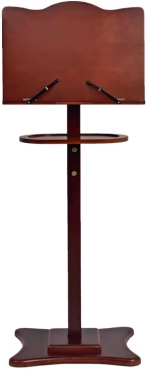 LLYLAFDC Bamboo Pulpits For Churches Portable Lectern Stand,and Small Open Storage Rack Pulpit Stand,Height Adjustable Lectern Desk,for Churches, Office, School,Conference, Meeting(Brown,130cm/51in)