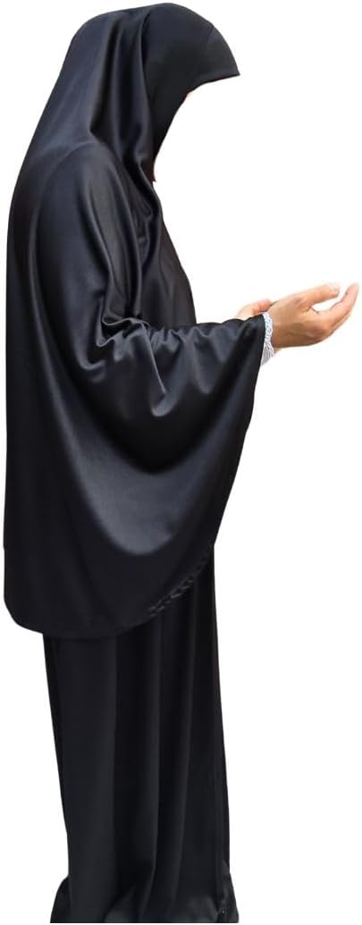 Prayer Set Two Piece (Khimar + Skirt) One Size Pull on Headscarf Stretchy Lycra Ideal Everyday/Home/Work/Travel/Hajj/Umrah/Mosque/Madrassa/Ramadan/Eid/Gift