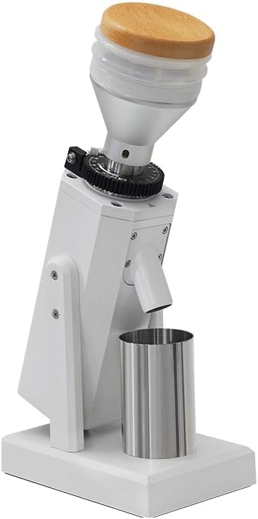 Turin SK40 Single Dose Grinder | 40mm Stainless Steel Conical Burrs, Stepless Adjustment, Tilted Base, Low Retention – Black or White (White)