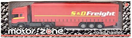 MOTOR ZONE from Peterkin | Freight Road Hauler Toy Vehicle | 30cm Red Articulated Freight Truck with detachable trailer and free wheel action | 1:48 Scale | Diecast Vehicles | Ages 3+