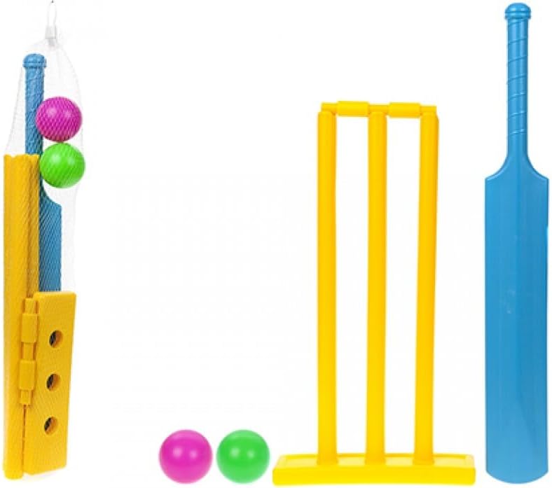 PMS 289004 Cricket Set 23" | One Bat, Two Balls And Wickets | 4pcs. Accessory, Multicolor