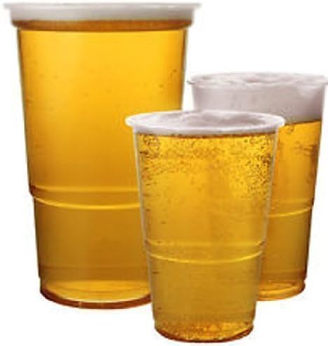 We Can Source It Ltd – 500 x Clear Strong Plastic Half Pint Cups - 10oz Disposable Beer Glasses Tumblers – 284ml BPA-Free Plastic Cocktail Glasses with CE Marking – Recyclable Tumblers for Parties