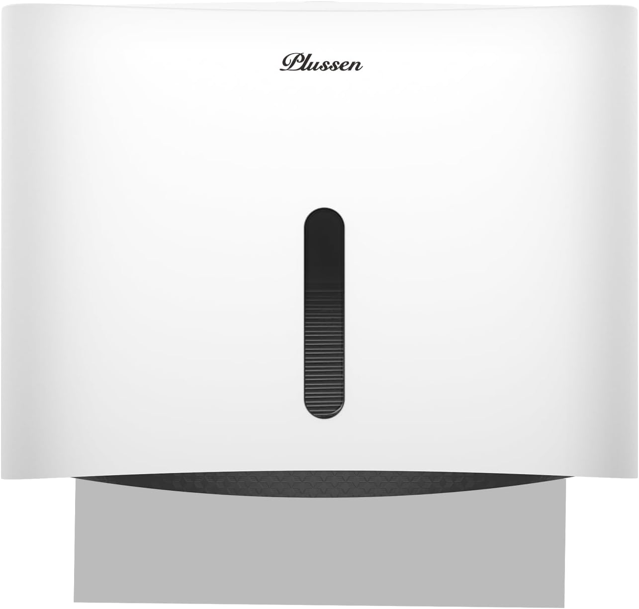 PLUSSEN Paper Towel Dispenser Wall Mounted, Adhesive Multifold Trifold c Fold Commercial Paper Towel Dispenser for Bathroom 10.8" L x 3.5" W x 8" H