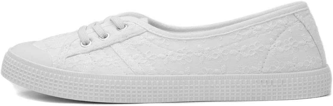 Lilley Phoebe Womens White Floral Canvas