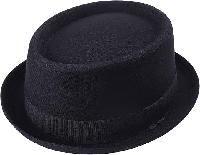 Porkpie Fashion Hat for Men – Classic Trilby Hat, Textured Summer Beach Fedora, Winter Outdoor Dress Hat, Lightweight Breathable Men’s Cap