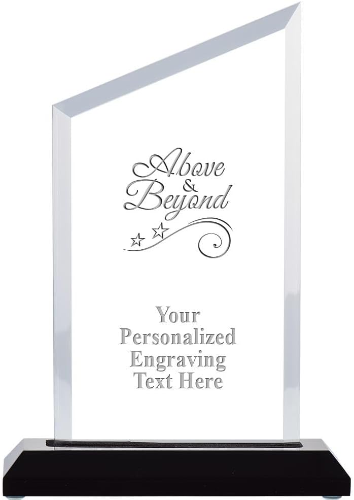 Crown Awards Personalized Acrylic Trophy, 6" Engraved Incline Slant Acrylic Award