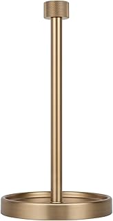 Ivilon Countertop Paper Towel Holder - Modern Knurling End Cap Minimalist Design - Color Warm Gold
