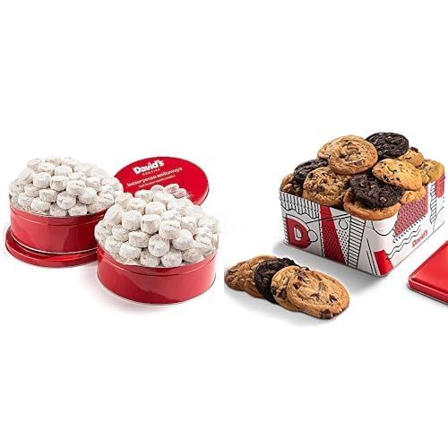 Butter Pecan Delight Duo with Cookie Bonanza: David's Cookies Gourmet Butter Pecan Meltaway Pack of 2 and 2lbs of Fresh Baked Assorted Cookies Bundle