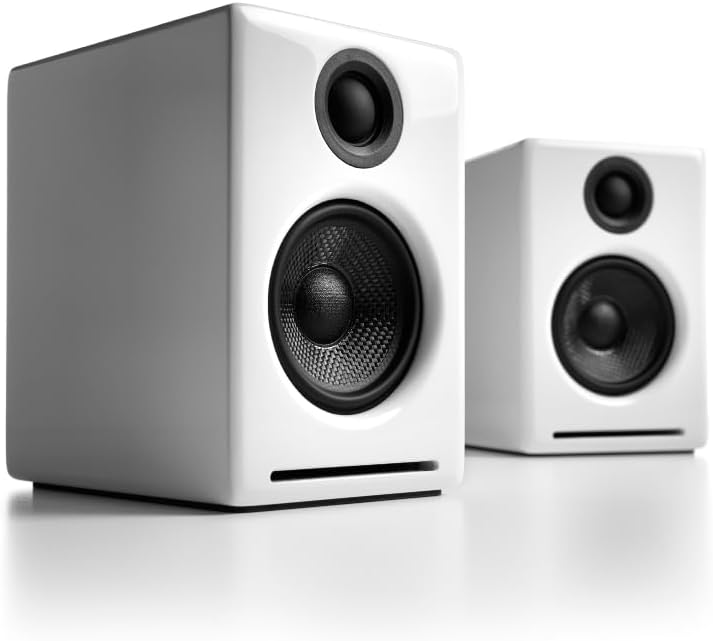 Audioengine A2 Plus Wireless Bluetooth Desktop Speakers - 60W Computer Speakers for Music and Gaming | with 24-Bit DAC for PC, Mac, Gaming and Music - White