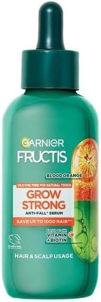 Garnier Grow Strong Blood Orange Serum, Anti - Fall Serum, Save Up To 1000 Hair, With Vitamin C + Biotin, 125 ml