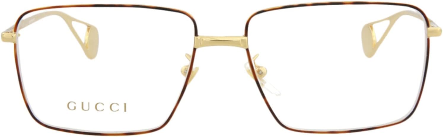 Gucci Square/Rectangle Optical Frames Gold Eyewear Made In Italy Metal Frame Designer Fashion for Everyday Luxury