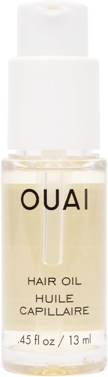 OUAI Hair Oil Travel Size - Hair Heat Protectant Oil for Frizz Control - Adds Hair Shine and Smooths Split Ends - Color Safe Formula - Paraben, Phthalate and Sulfate Free - 13ml