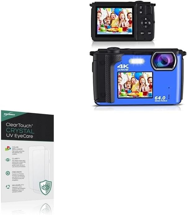 BoxWave Screen Protector Compatible With Saneen Digital Camera 4K 64MP - ClearTouch Crystal Anti-UV EyeCare (2-Pack), Filters out Harmful Blue Light Reduce Fatigue