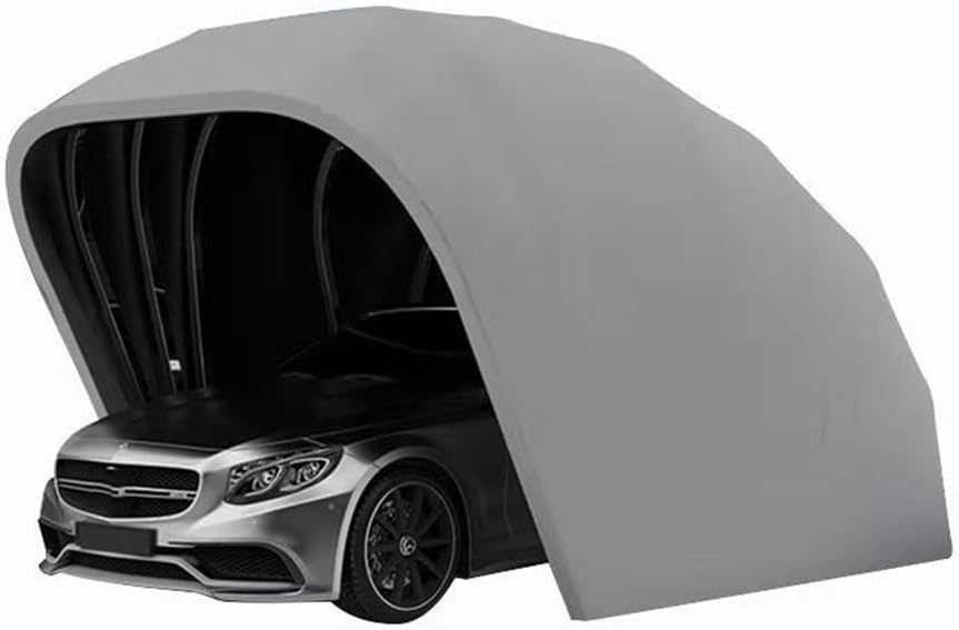 Stainless Steel Carport, Car Shelter, Car Canopy, Car Garage, Car shed, Car House, Car Park, Foldable, Retractable, L5.5m*W 2.5m*H 2.3m,Gray