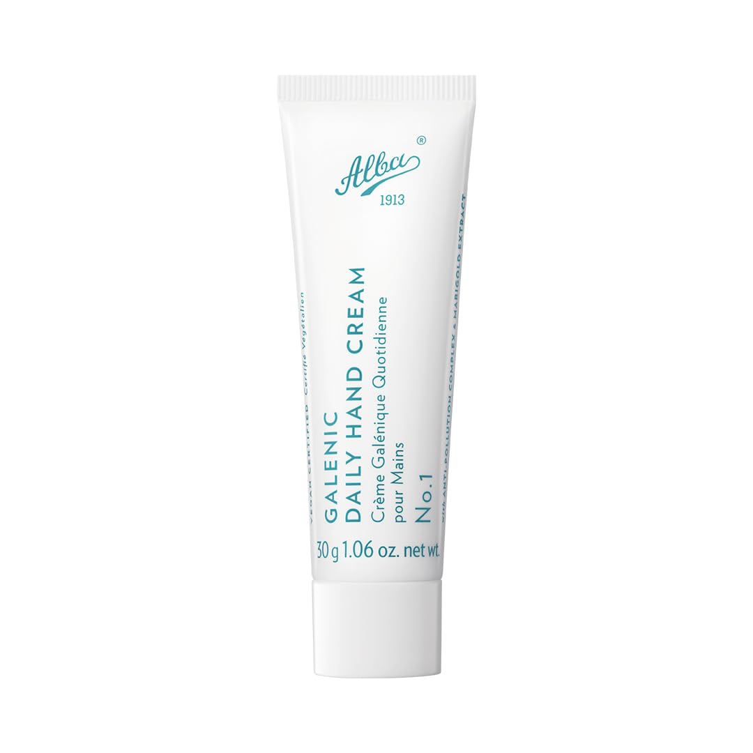Alba1913 Galenic Daily Hand Cream 1.06 Oz / 30g - Dry Skin, Nail Moisturizing for Women & Men, Daily Care with Shea Butter, Natural Almond & Coconut Oils