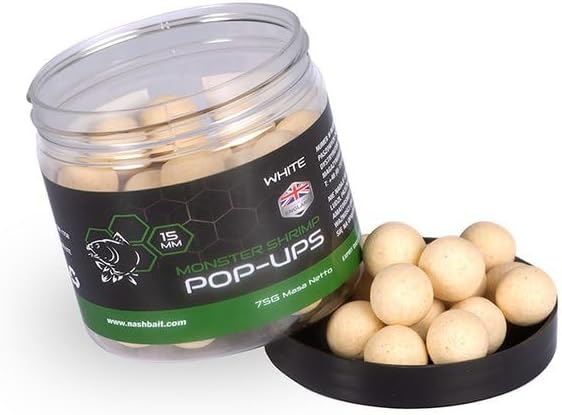 Nash Monster Shrimp Pop-Ups: White: 12mm