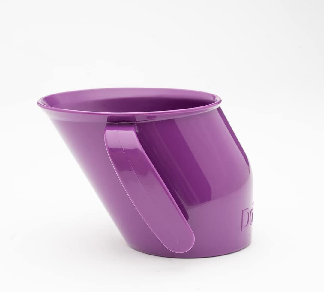 Doidy Cup Free Flow Toddler Cup | Trainer Sippy Cup (No Valve or Spout) | 3+ Months | Open Beaker with Handles for Easy Drinking | BPA-Free | 200 ml (7oz) | Purple