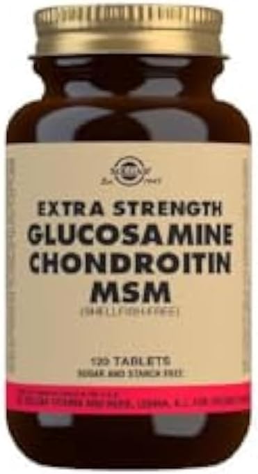 Solgar Extra Strength Glucosamine Chondroitin MSM Tablets - Pack of 120 - Bone, Joint and Cartilage Care - Shellfish Free - Gluten-Free