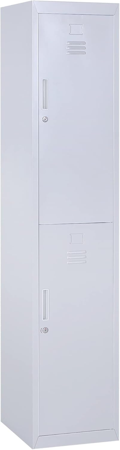 Vinsetto Locker Cabinet Storage Cold Rolled Steel w/Shelves Vertical Cupboard Grey 38 x 46 x 180 cm