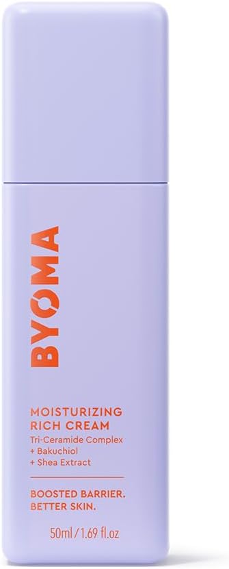 BYOMA Moisturising Rich Cream (50ml) Face Moisturiser with Ceramides, Hydrates and Nourishes Dry Skin - Barrier Repair, Alcohol Free, Vegan