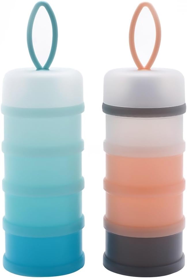 Kisangel 2pcs Baby Formula Dispenser Milk Powder Organizer Non-Spill Dispenser Organizing Powder for Travel Detachable Independent Container Case