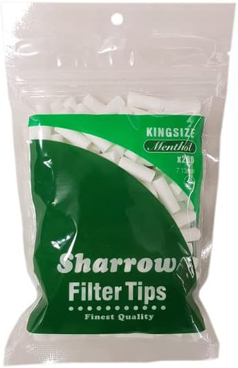 SHARROW FILTER TIPS FULL BOX OF 12 PACKETS - KING SIZE MENTHOL Diameter - 7.13 mm Length - 20mm (2400)