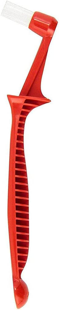 ANCLLO Espresso Machine Brush - Coffee Machine Cleaning Brush With Spoon - Group Head Brush - Coffee Machine Brush Cleaner - Red