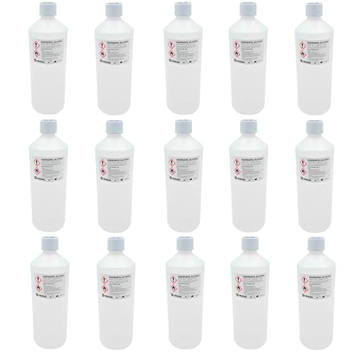 Hexeal Isopropyl Alcohol 15L – 15 x 1L Bottles of 99.9% IPA Disinfectant & Sanitiser – Removes Grime on Phones & Electronics – Degreaser, Cleaning Fluid & Solvent for Paint Thinning