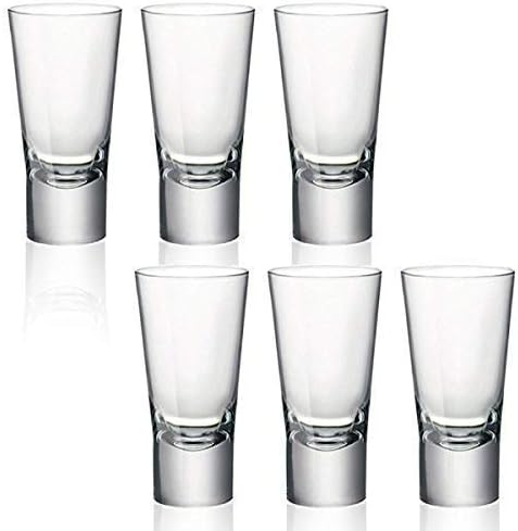 BORMIOLI ROCCO Ypsilon Reinforced 70 ml Double Shot Glasses Vodka Shooter Drinking Glass – Pack of 6