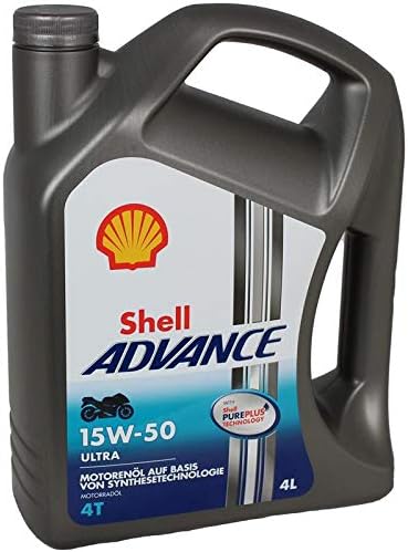 Shell 13510020 Advance Ultra 4T 15W-50 Motorcycle Oil, 4L