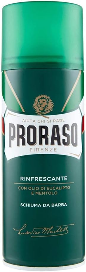 Proraso Shaving Foam, 400ml, Refreshing and Toning Shaving Foam with Eucalyptus Oil and Menthol, Made in Italy, Green