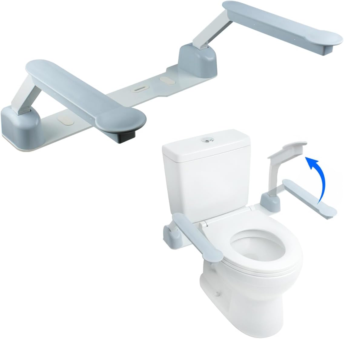 Folding Toilet Safety Frame, Toilet Support Frame for Disabled and Elderly, Heavy Duty Handle Bars with Arms