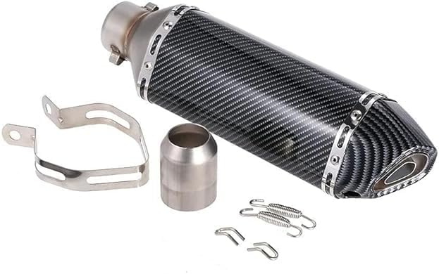 Universal 38-51mm Motorbike Motorcycle Exhaust Muffler Pipe Slip-On Carbon Fiber