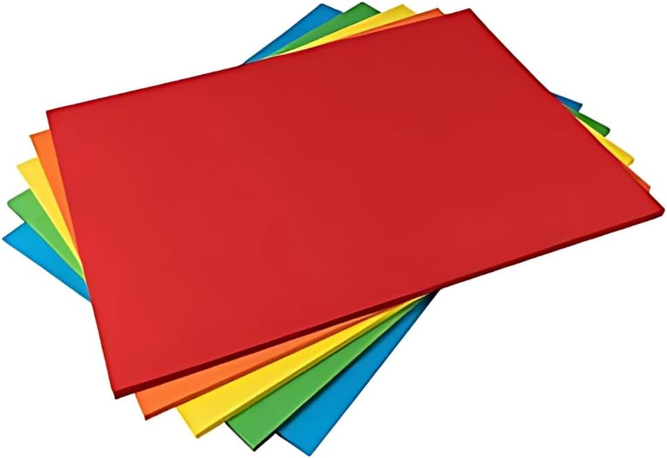 Hawksbill A4 Coloured Card 160GSM Rainbow Craft Card Stock 50 Pack