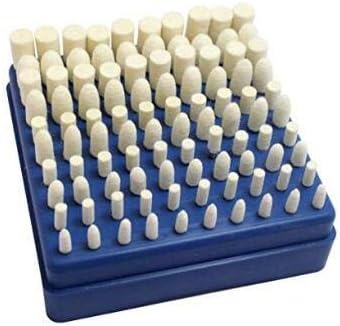 Oudtinx 100pcs Multifunctional Wool Felt Mandrel Mounted Grinding Polishing Accessories Attachment Set - Comepatible with Dremel-1/8 Inch Shank