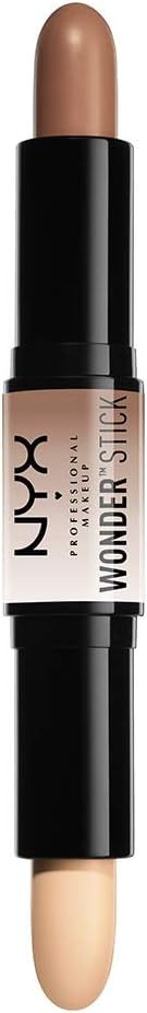 NYX Professional Makeup Wonderstick, Dual-ended, On-the-Go Highlight and Contour Stick, Creamy Texture, Shade: Light
