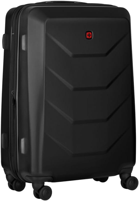 Wenger Prymo Medium hardside case with 4 Wheels, mid-Sized, 59 (67) L, Hardshell, Security Lock, for Men and Women, Travel or Vacation, Black, 612537