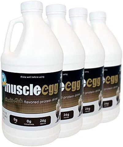 4 Half-Gallons Chocolate Mocha MuscleEgg Liquid Egg Whites (Cage-Free)