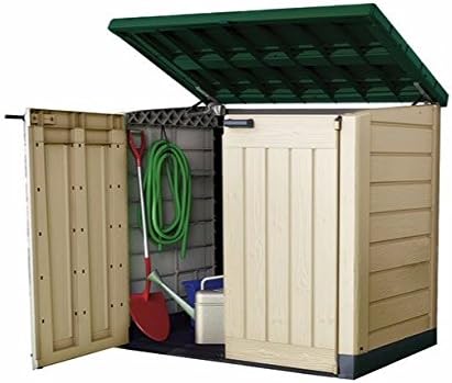 Keter Plastic Storage Unit Box Garden Shed Outdoor Sheds For Wheelie Bins Tools Bikes Lawn Mowers Patio Shade Protect your Garden Equipment New And Improved Design Very Solid Construction