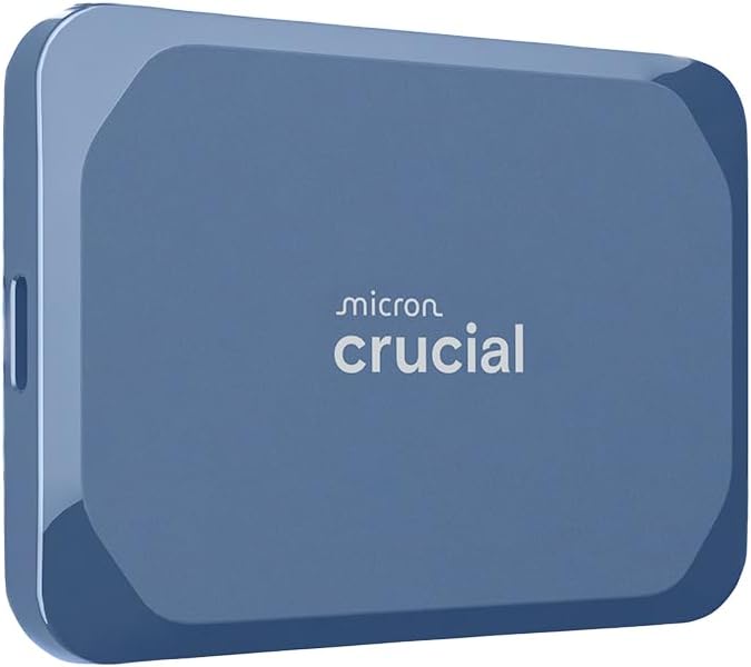 Crucial X10 8TB External Portable SSD Drive - Up to 2100MB/s, USB-C 3.2 Gen2, IP65 Dust and Water Resistant, External Solid State Drive, Matte Blue - CT8000X10SSD9-02
