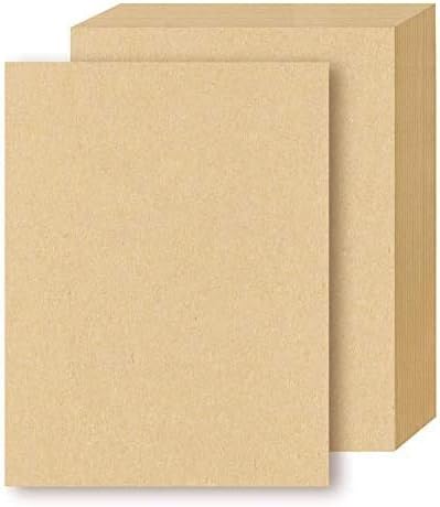 100 Sheets A4 Kraft Papers 160GSM Brown Kraft Cards Eco-Friendly Kraft Papers for Inkjet Printer and Laser Printer or Craft Made(21 x 29.7cm)