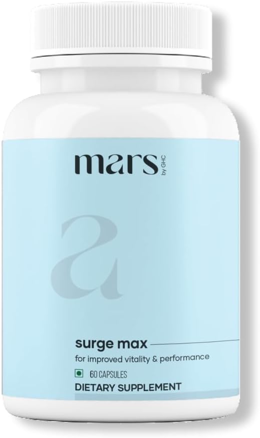 mars by GHC Surge Max Natural Caps (60 N) | 100% Natural Extract with Ayurvedic Formulation | Maintain Overall Well Being | Good Health Company
