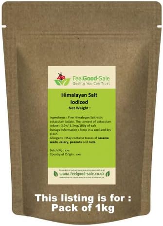 1kg Iodized Pink Himalayan Rose Salt Iodised Fine Grade (Pack Of 1)